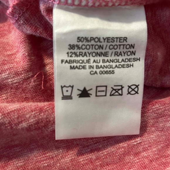 NEW PHOTOS! POLO TOP, SHORT SLEEVE, FUSCHIA, SIZE 4X, POLYESTER/COTTON/RAYON, - Picture 7 of 10